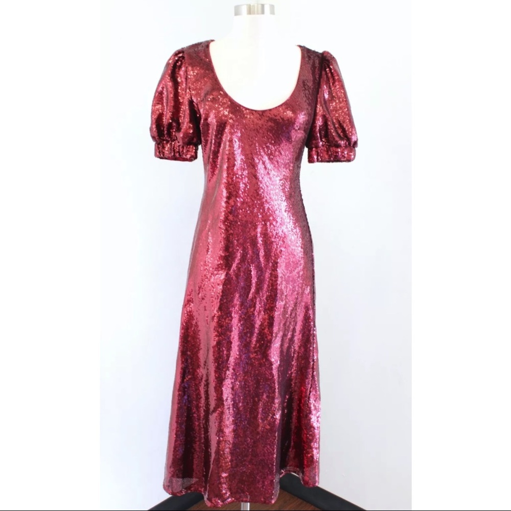 NWT Keepsake Farewell Ruby Sequin Midi Dress - Picture 7 of 11